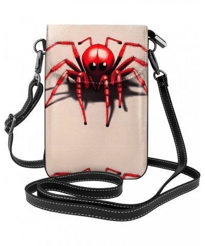 Cute Little Red Spider Women'S With Tassel Small Crossbody Leather Cell Phone Bag Purse For Walking Camping Shopping Dating $...