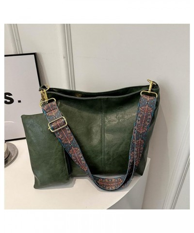 Boho Guitar Strap Crossbody Bags Purse Shoulder Bag Handbags For Women Trendy Boho Bucket Bag Purses Tote B5-green $11.27 Cro...