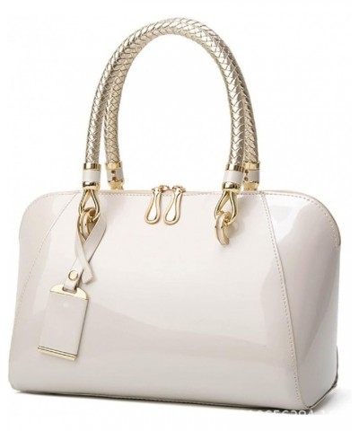 Shiny Patent Women Faux Leather Handbags Crossbody Bag Top Handle Purse Satchel Bag Shoulder Bag White $12.80 Satchels