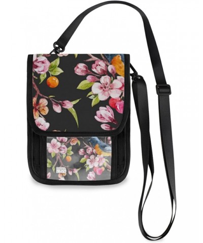 Small Crossbody Cell Phone Purse Bag 5 for Women Wallet Purse Watercolor Spring Floral Pattern Mini Messenger Shoulder Handba...