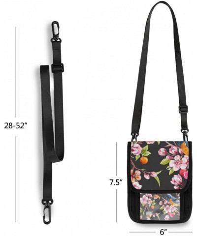 Small Crossbody Cell Phone Purse Bag 5 for Women Wallet Purse Watercolor Spring Floral Pattern Mini Messenger Shoulder Handba...