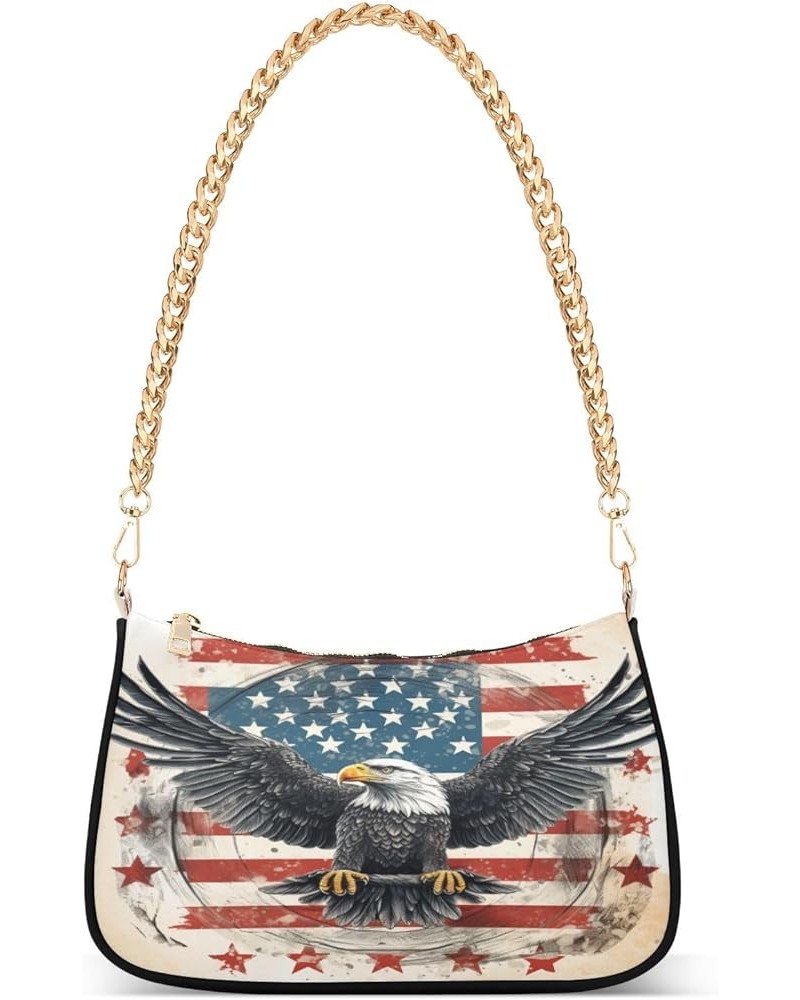 Shoulder Bags for Women American US Flag Independence Day Patriotic Hobo Tote Handbag Small Clutch Purse with Zipper Closure ...