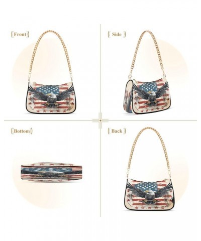 Shoulder Bags for Women American US Flag Independence Day Patriotic Hobo Tote Handbag Small Clutch Purse with Zipper Closure ...