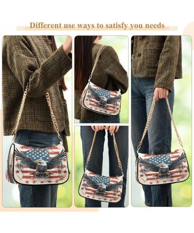 Shoulder Bags for Women American US Flag Independence Day Patriotic Hobo Tote Handbag Small Clutch Purse with Zipper Closure ...