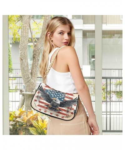 Shoulder Bags for Women American US Flag Independence Day Patriotic Hobo Tote Handbag Small Clutch Purse with Zipper Closure ...