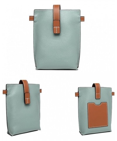 Genuine Leather Small Cell Phone Crossbody Bag Purses for Women Cross Body Blue $11.72 Crossbody Bags