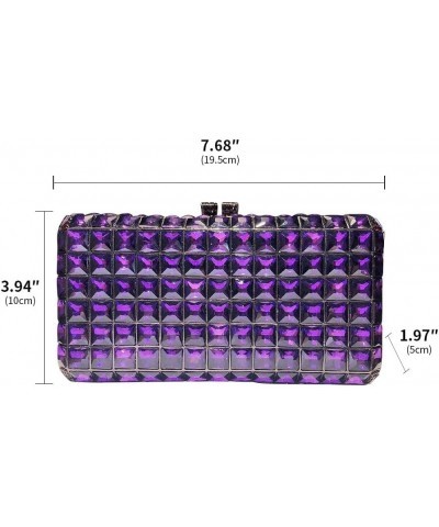 Crystal Diamonds Purse Shoulder Bag Wedding Clutch Purses for Women Bride Clutch Rhinestone Clutch Purse Mosaic Green Purple ...