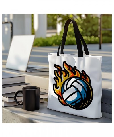 Volleyball Tote Bag for Women Men Casual Tote Bag Cloth Canvas Shopping Bags with Handles Cute Bags Everyday Use 16" x 16" Ae...