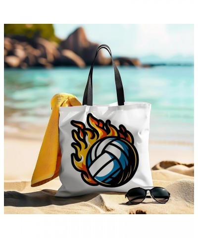 Volleyball Tote Bag for Women Men Casual Tote Bag Cloth Canvas Shopping Bags with Handles Cute Bags Everyday Use 16" x 16" Ae...