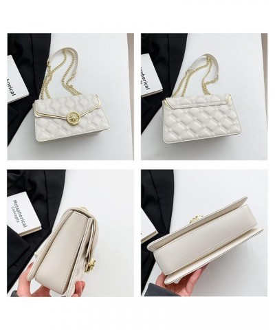 Quilted Purse for Women Leather Ladies Shoulder Purses Chain Crossbody Bag Travel Purses Shoulder Purse White $21.64 Shoulder...