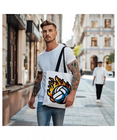 Volleyball Tote Bag for Women Men Casual Tote Bag Cloth Canvas Shopping Bags with Handles Cute Bags Everyday Use 16" x 16" Ae...