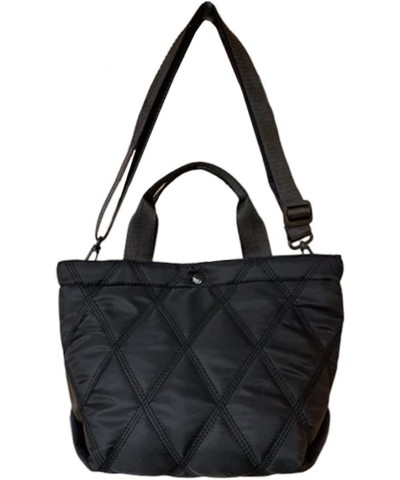 Quilted Tote Bag for Women,Puffer Tote Bag Handbag Quilted Shoulder Bag for Women Lightweight Quilted Puffy Hobo Bag Black $8...