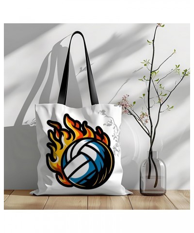 Volleyball Tote Bag for Women Men Casual Tote Bag Cloth Canvas Shopping Bags with Handles Cute Bags Everyday Use 16" x 16" Ae...