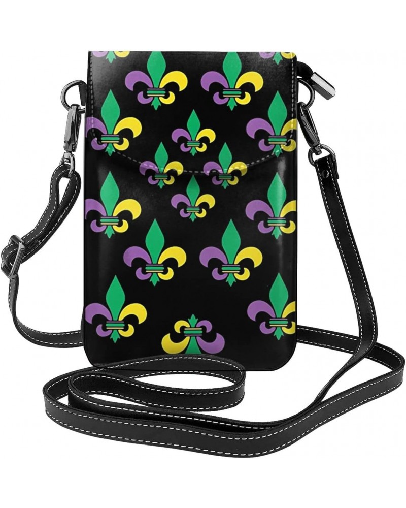 Cell Phone Purse Wallet Mardi Gras Carnival Fleur De Lis Small Crossbody Purse Bags With Shoulder Strap For Women Teen Girls ...