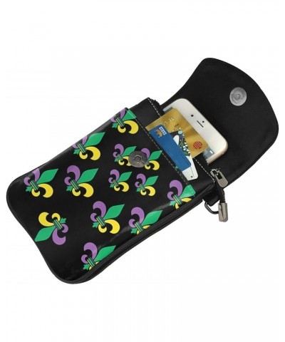 Cell Phone Purse Wallet Mardi Gras Carnival Fleur De Lis Small Crossbody Purse Bags With Shoulder Strap For Women Teen Girls ...