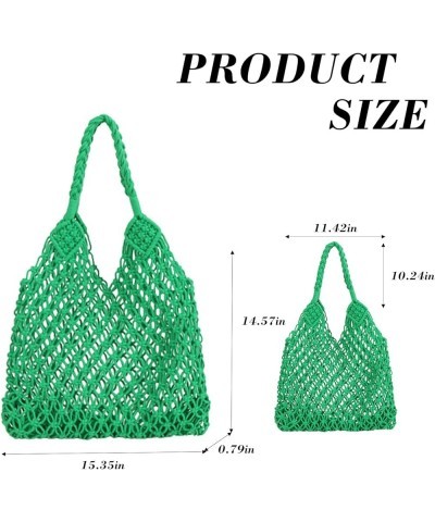 Beach Bags for Women, Summer Mesh Beach Tote Bag Hand Woven Beach Bag Weaving Hollow Shoulder Bag Handbag (Brown) Green $15.5...