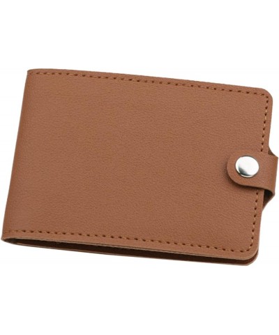 Wallet on A String Fashion ID Short Wallet Solid Color Hasp Purse Card Slots Small Wallet for Women Holder (Purple, A) Brown ...