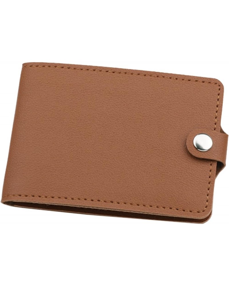 Wallet on A String Fashion ID Short Wallet Solid Color Hasp Purse Card Slots Small Wallet for Women Holder (Purple, A) Brown ...