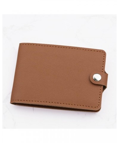 Wallet on A String Fashion ID Short Wallet Solid Color Hasp Purse Card Slots Small Wallet for Women Holder (Purple, A) Brown ...