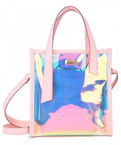 Large Candy Polka Color Clear Shoulder Bag 2 IN 1 Beach Totes Transparent Handbags With Interior Pocket For Women S7-pink $9....