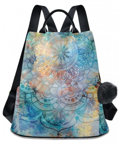 Mandala Tie Dye Polyester Backpack Purse Travel Bag for Women Fashion Back Pack Shoulder Bag $21.99 Backpacks