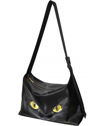 Black Cat Shoulder Bag for Women Waterproof PU Leather Hobo Bags Crossbody Purse with Zipper Closure $14.19 Shoulder Bags