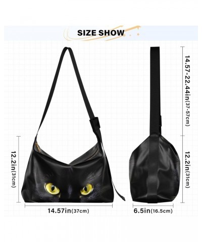 Black Cat Shoulder Bag for Women Waterproof PU Leather Hobo Bags Crossbody Purse with Zipper Closure $14.19 Shoulder Bags