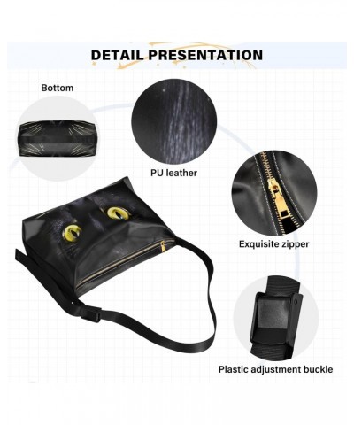 Black Cat Shoulder Bag for Women Waterproof PU Leather Hobo Bags Crossbody Purse with Zipper Closure $14.19 Shoulder Bags