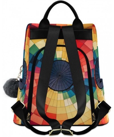 Rainbow Hot Air Balloon Backpack Purse for Women Travel Bag Anti Theft Back Pack Fashion Shoulder Bag with Adjustable Straps ...