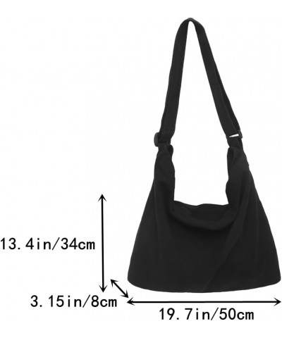 Women Messenger Bag Purse Simple Canvas Shoulder Bag Trendy Crossbody Bags for Travel Bag Casual Shopping Bag Black $11.00 Sh...