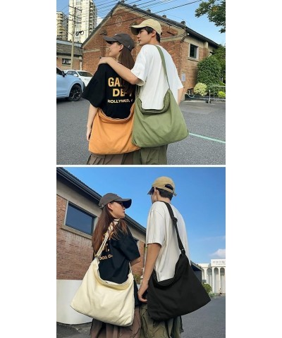 Women Messenger Bag Purse Simple Canvas Shoulder Bag Trendy Crossbody Bags for Travel Bag Casual Shopping Bag Black $11.00 Sh...