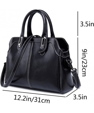 Women Retro Handbag and Totes Purse Top Handle Satchel Leather Shoulder Crossbody Bag Black $27.03 Totes