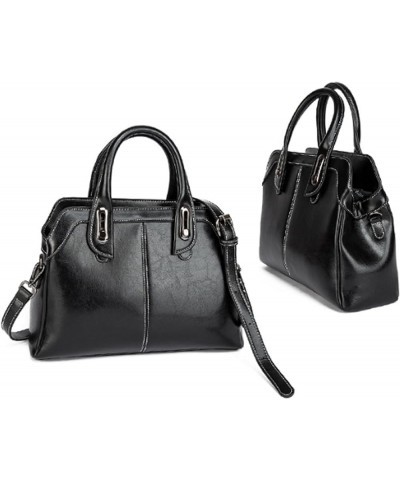 Women Retro Handbag and Totes Purse Top Handle Satchel Leather Shoulder Crossbody Bag Black $27.03 Totes