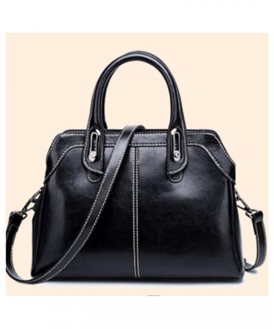 Women Retro Handbag and Totes Purse Top Handle Satchel Leather Shoulder Crossbody Bag Black $27.03 Totes