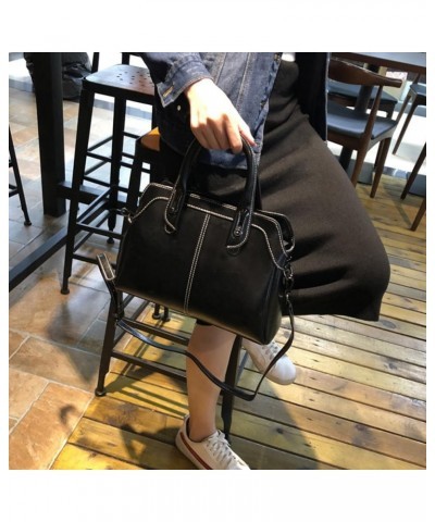 Women Retro Handbag and Totes Purse Top Handle Satchel Leather Shoulder Crossbody Bag Black $27.03 Totes