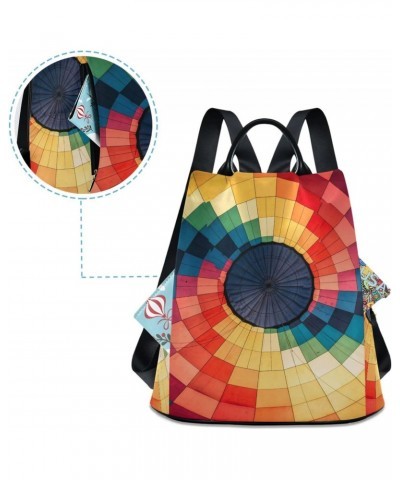 Rainbow Hot Air Balloon Backpack Purse for Women Travel Bag Anti Theft Back Pack Fashion Shoulder Bag with Adjustable Straps ...