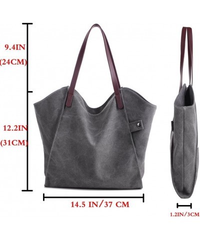 Women Casual Hobo Tote Canvas Handbag Shoulder Crossbody Top Handle Shopper Bag Grey Grey. $23.26 Totes