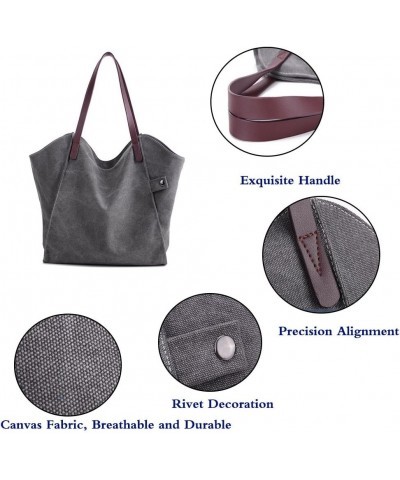 Women Casual Hobo Tote Canvas Handbag Shoulder Crossbody Top Handle Shopper Bag Grey Grey. $23.26 Totes