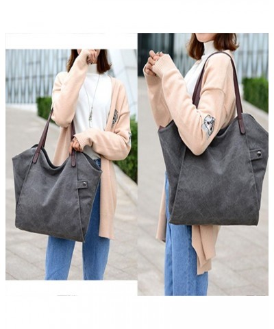 Women Casual Hobo Tote Canvas Handbag Shoulder Crossbody Top Handle Shopper Bag Grey Grey. $23.26 Totes