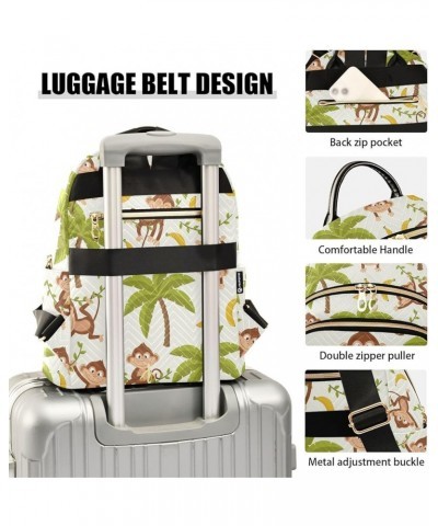 Monkey Palm Tree Quilted Backpack for Women Purse Shoulder Bag Travel Bags for Daily Work Nurse S Small $17.04 Backpacks