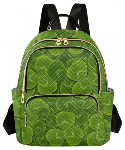 Green Leaves Clover Shamrock Women's Backpack Purse Causal Daypack Work Travel Business Trip Bag Shoulder Bag Medium $18.55 B...