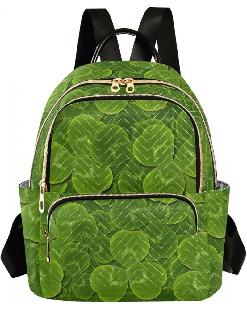 Green Leaves Clover Shamrock Women's Backpack Purse Causal Daypack Work Travel Business Trip Bag Shoulder Bag Medium $18.55 B...