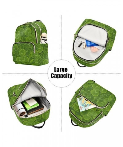 Green Leaves Clover Shamrock Women's Backpack Purse Causal Daypack Work Travel Business Trip Bag Shoulder Bag Medium $18.55 B...