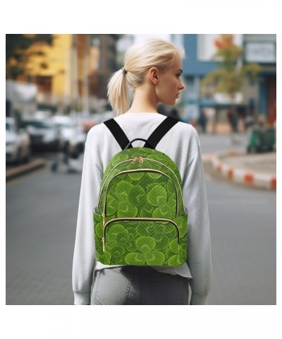 Green Leaves Clover Shamrock Women's Backpack Purse Causal Daypack Work Travel Business Trip Bag Shoulder Bag Medium $18.55 B...