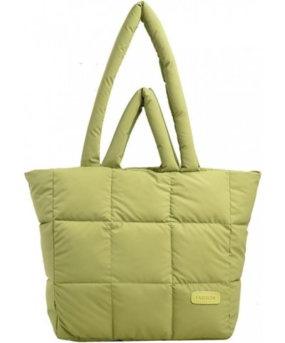 Quilted Tote Bag for Women Trendy Puffer Shoulder Bag Large Hobo Bag Purse Cloud Handbag Vintage 2024 Green $41.76 Totes