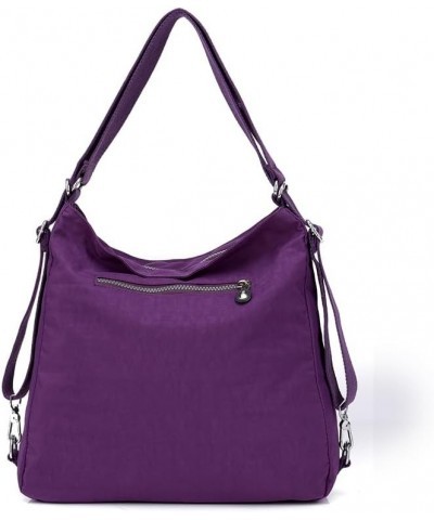 Crossbody Bag for Women Nylon Shoulder Bag Purse with Adjustable Strap,Fashion Multipurpose Backpack Purple $12.04 Backpacks