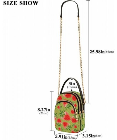 Strawberry Multi Pockets Crossbody Bags for Women Zip Cell Phone Purse Wallet Bag with Detachable Shoulder Strap Travel Purse...