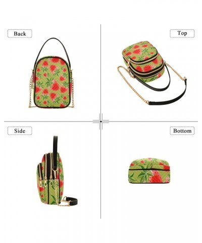 Strawberry Multi Pockets Crossbody Bags for Women Zip Cell Phone Purse Wallet Bag with Detachable Shoulder Strap Travel Purse...