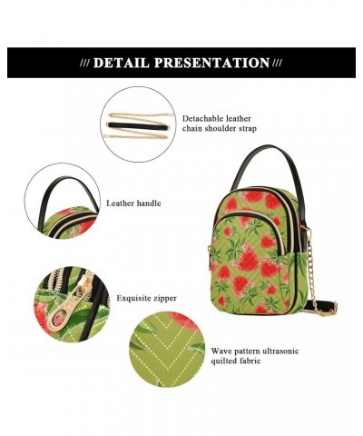 Strawberry Multi Pockets Crossbody Bags for Women Zip Cell Phone Purse Wallet Bag with Detachable Shoulder Strap Travel Purse...