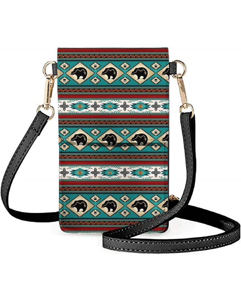 Cell Phone Crossbody Purse for Women Wallet Leather Purse Satchel Casual Travel Mini Shoulder Bag Tribal Bear $12.95 Crossbod...